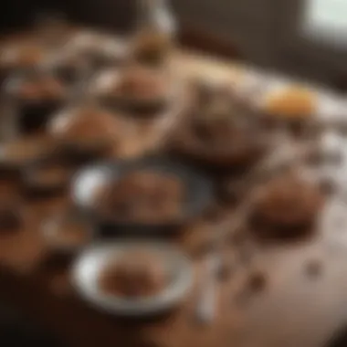Culinary Innovations with Acorns A rustic wooden table adorned with an assortment of acorn-based dishes, showcasing culinary creativity.