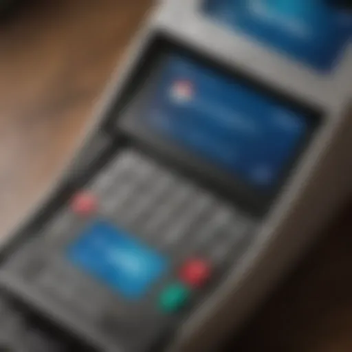 Detailed view of the Bank of America Card Reader showcasing its interface and design.