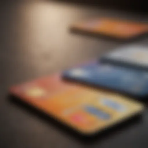 Different credit cards with travel rewards