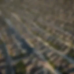 Aerial view of a suburban neighborhood in Texas showcasing diverse housing styles