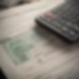 Calculator and financial documents representing tax deductions for rental properties