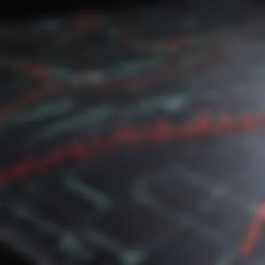 Stock market chart showing upward trends