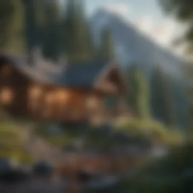 Serene Mountain Cabin Escape A serene mountain cabin surrounded by nature for a peaceful celebration