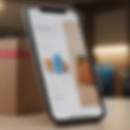 Visual representation of online shopping app interface showcasing free shipping options.