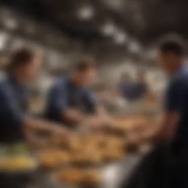 Teamwork at Chipotle Dynamic work environment at Chipotle showcasing team collaboration.