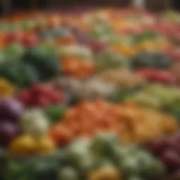 A vibrant display of assorted veggie products showcasing their variety and colors.
