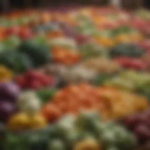 A vibrant display of assorted veggie products showcasing their variety and colors.