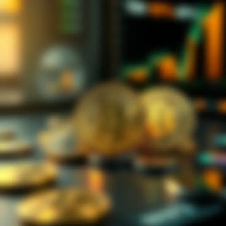 A conceptual image of future finance with cryptocurrencies and innovation