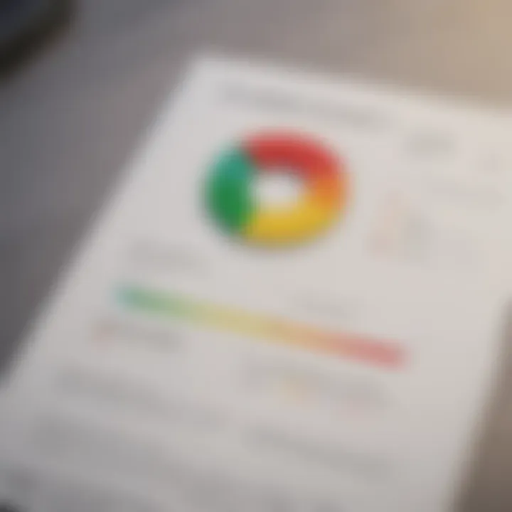 A close-up of a credit score report alongside a loan application form