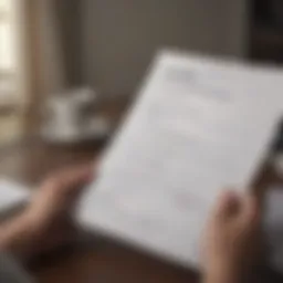 A person reviewing their credit report with concern