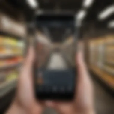 Mobile App Experience for Scan and Go Customer using a mobile app for Scan and Go shopping