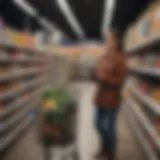 User engaging with Scan and Go technology in a grocery store