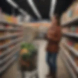 User engaging with Scan and Go technology in a grocery store