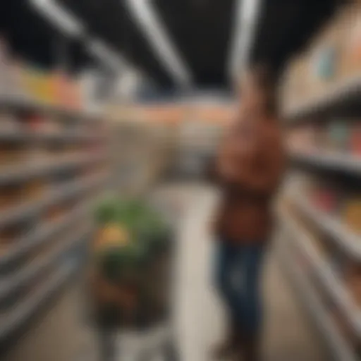 User engaging with Scan and Go technology in a grocery store