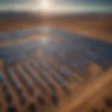 A modern solar farm showcasing renewable energy technology.