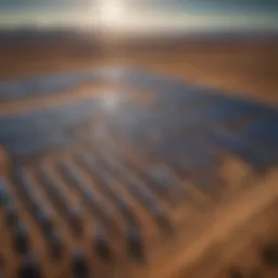 A modern solar farm showcasing renewable energy technology.