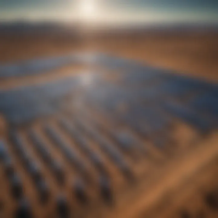 A modern solar farm showcasing renewable energy technology.