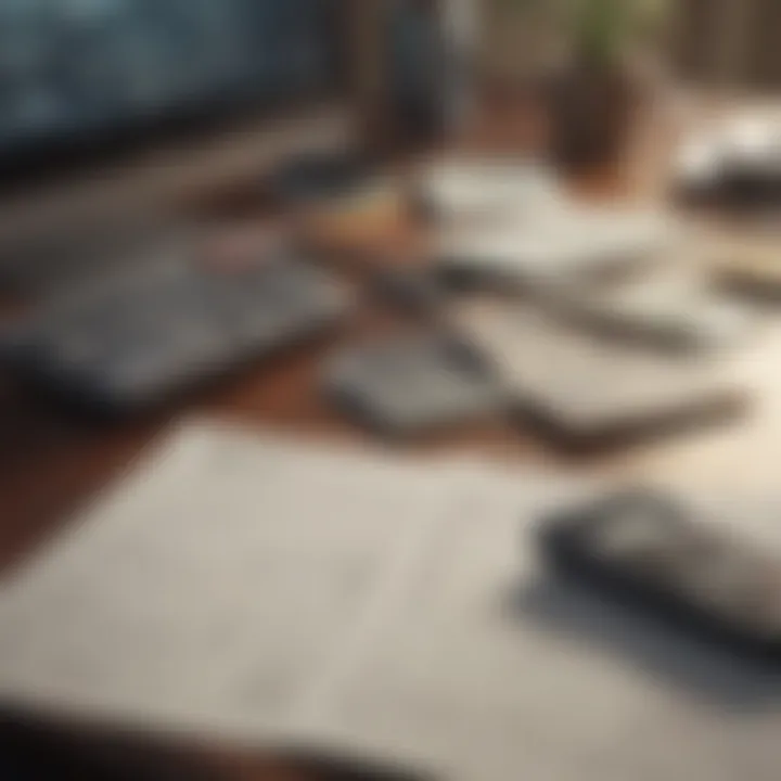 A calculator and financial documents on a desk