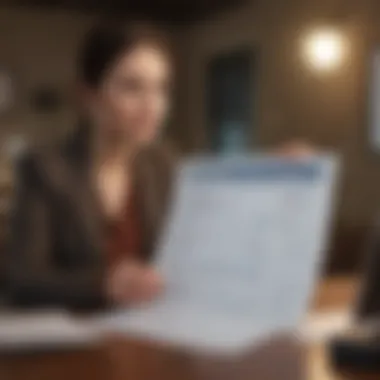 Analyzing Your Credit Report A person reviewing a credit report with a thoughtful expression
