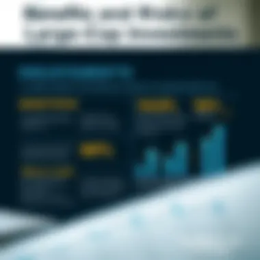 Benefits and Risks of Large-Cap Investments Infographic outlining the benefits and risks of large-cap investments