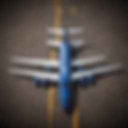 Aerial view of Southwest Airlines aircraft at the airport