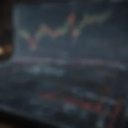 Dynamic stock market chart showing volatility