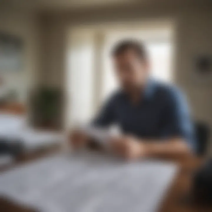 An individual reviewing financial documents