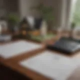 A serene home with a calculator and mortgage documents on a table