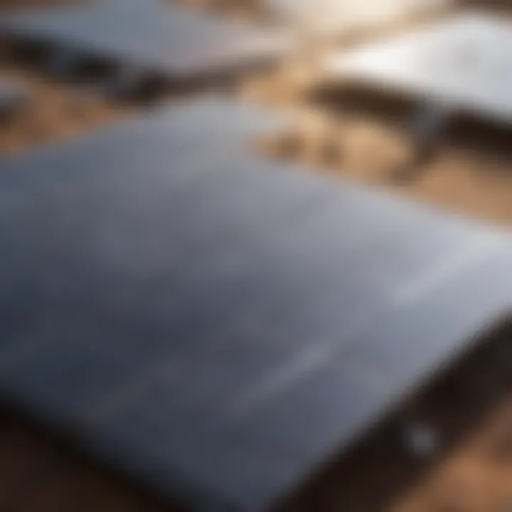 Close-up of innovative solar panels