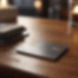 An elegant credit card on a wooden table