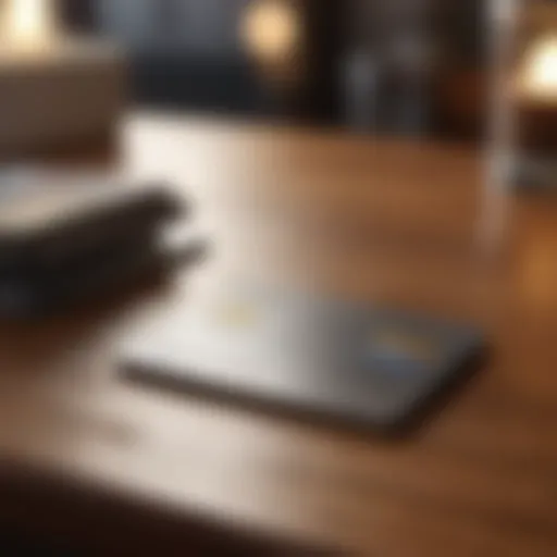 An elegant credit card on a wooden table