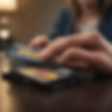 Reviewing Credit Card Options Close-up of a person reviewing credit card options online
