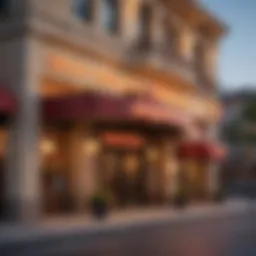 The Cheesecake Factory restaurant front view showcasing its iconic exterior design