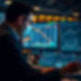 A trader analyzing stock charts on multiple screens