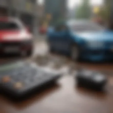 Financial Planning for Young Drivers A calculator and car keys representing financial planning