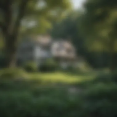 Connecticut Home Landscape A scenic view of a Connecticut home surrounded by lush greenery.