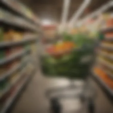 Shopping cart filled with organic products