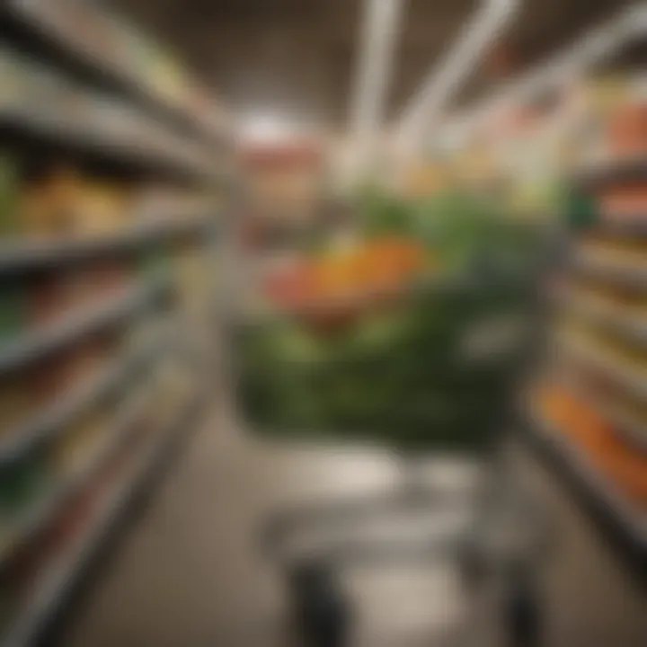 Shopping cart filled with organic products