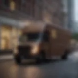 UPS delivery truck navigating urban streets