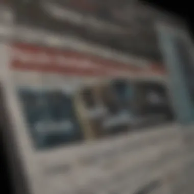 Staying Informed with Financial News A close-up of financial news headlines showcasing stock market updates