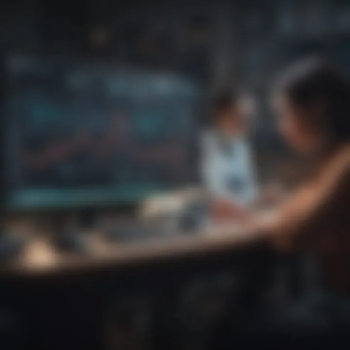 Business professionals analyzing financial data